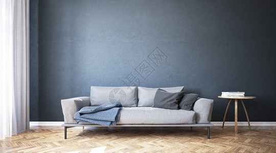 灰色窗帘简约室内家居设计设计图片