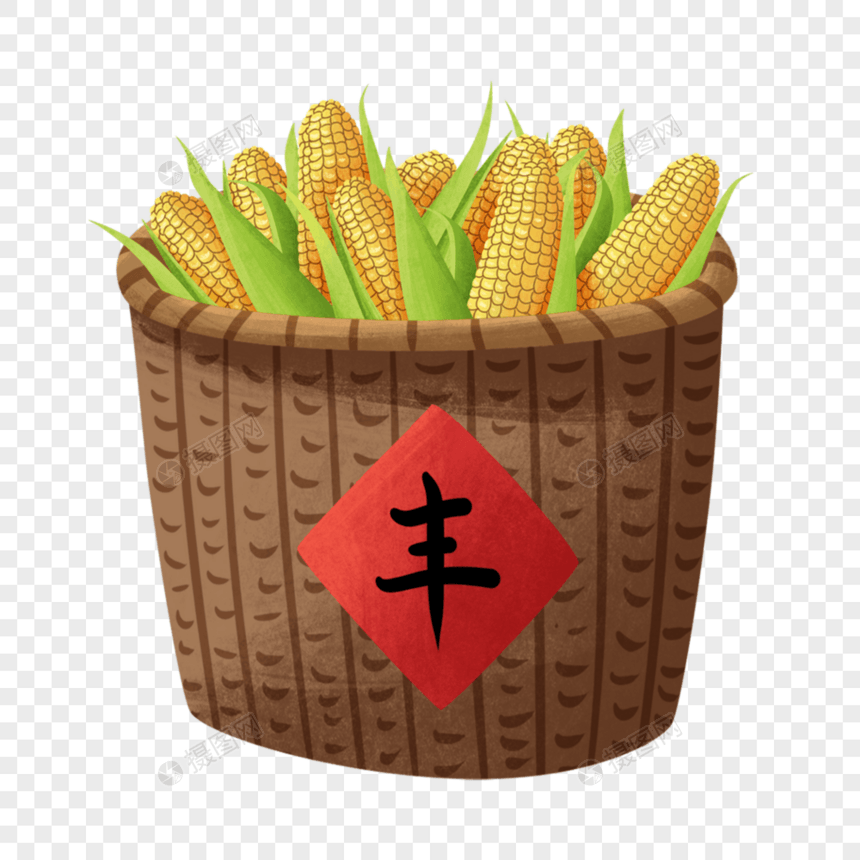一筐玉米图片