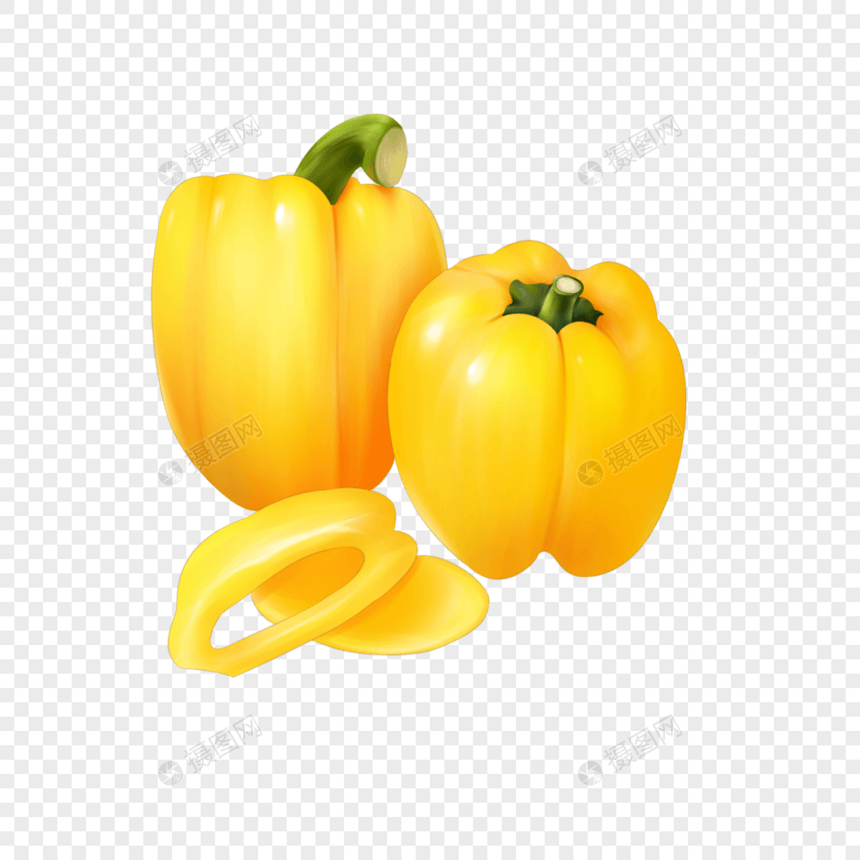 黄色圆辣椒图片
