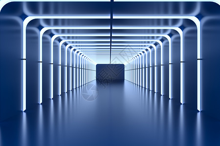千米长廊C4D立体未来场景设计图片
