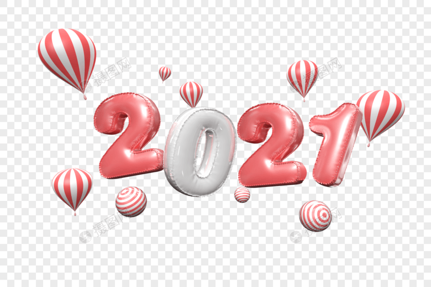 漂浮气球立体字2021图片