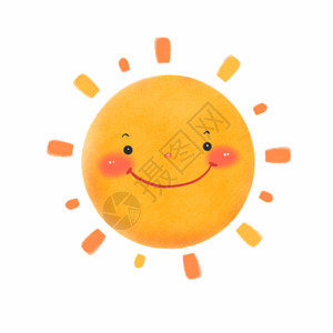 夏季可爱泳衣可爱儿童蜡笔风太阳gif动图高清图片