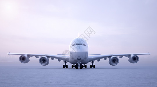 飞机跑道起飞C4D飞机场景设计图片