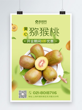 黄心菜黄心猕猴桃水果促销海报模板
