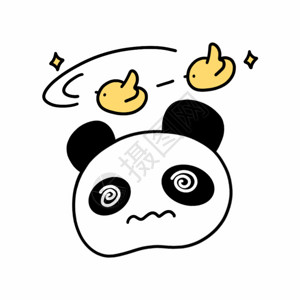 可爱卡通小熊猫小熊猫眩晕表情gif动图高清图片