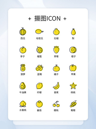 葡萄果园UI设计水果icon图标模板