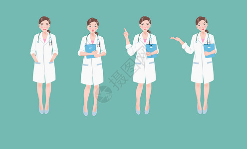 女护士形象棚拍医院医学女护士形象插画插画