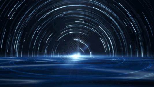 蓝色节日彩带4k星轨蓝色海洋粒子背景GIF高清图片