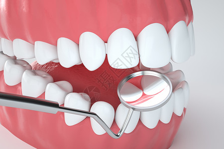 立体医疗检查C4D牙齿检查场景设计图片