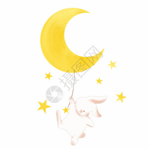 月亮玉兔月兔和月亮gif动图高清图片