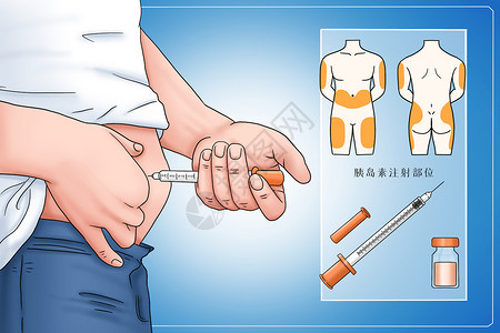 医疗注射糖尿病胰岛素治疗医疗插画插画