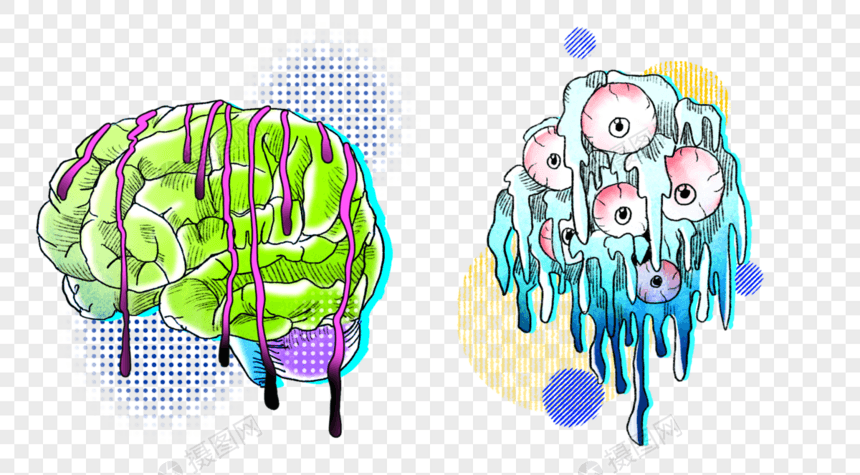 波普风搞怪万圣节元素图片