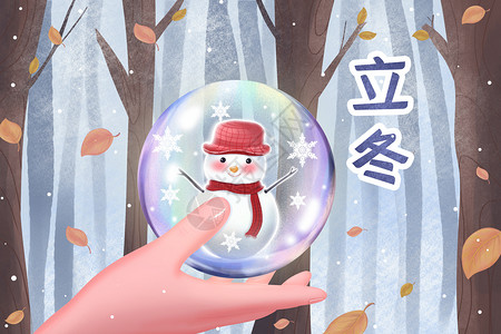 水晶球里面的小雪人背景图片