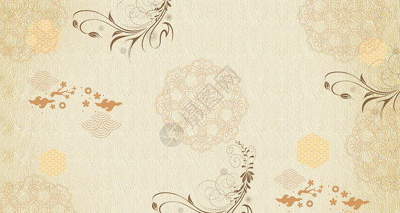中国风花纹素材古典印花背景设计图片
