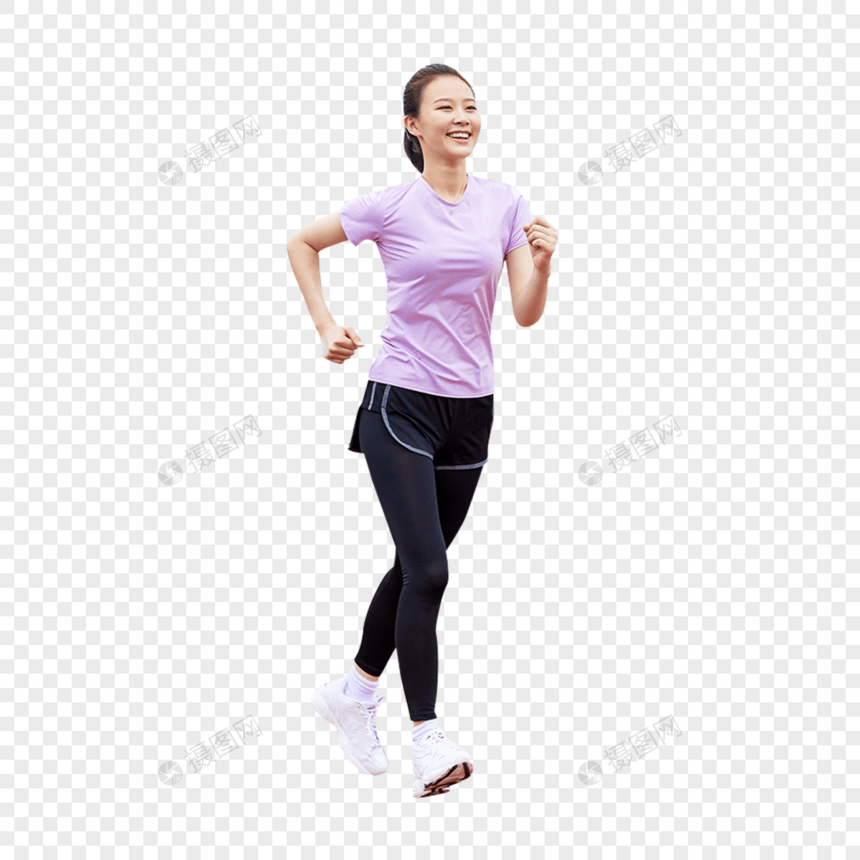 青年女性健身跑步图片