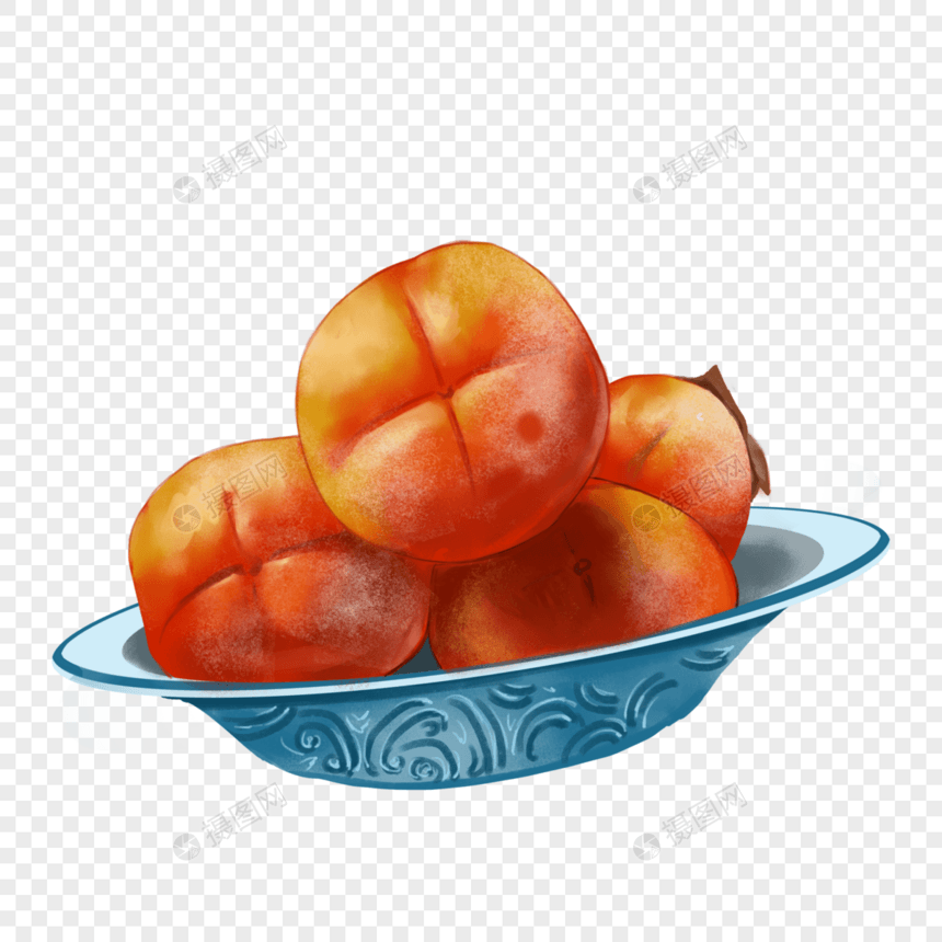 一碗柿子图片