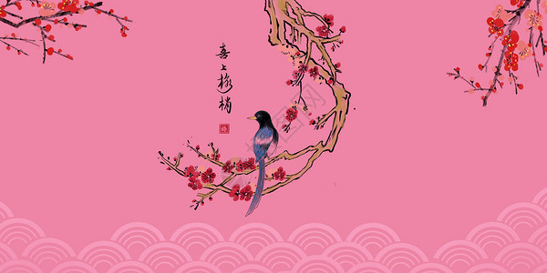 中式工笔画背景图片