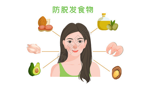 核桃的营养价值女性防脱发食物插图插画