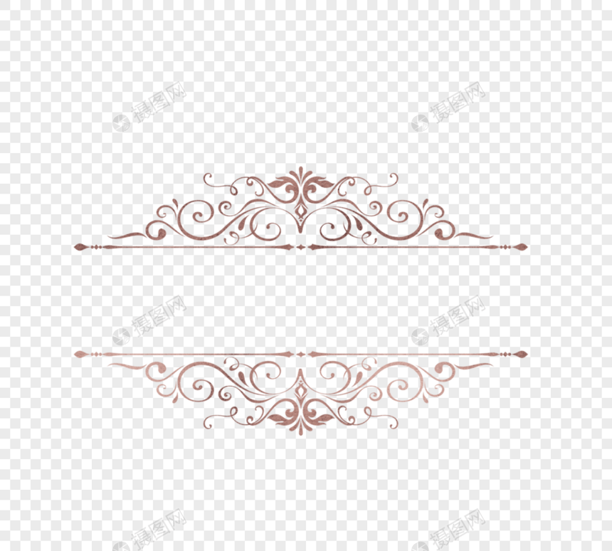 欧式玫瑰金复古装饰元素图片