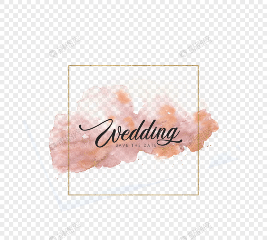 粉色画笔婚礼徽标徽标设计模板图片