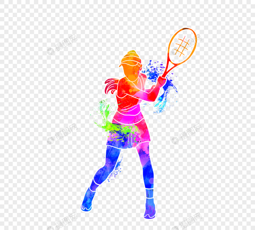 创意网球运动员身影图片