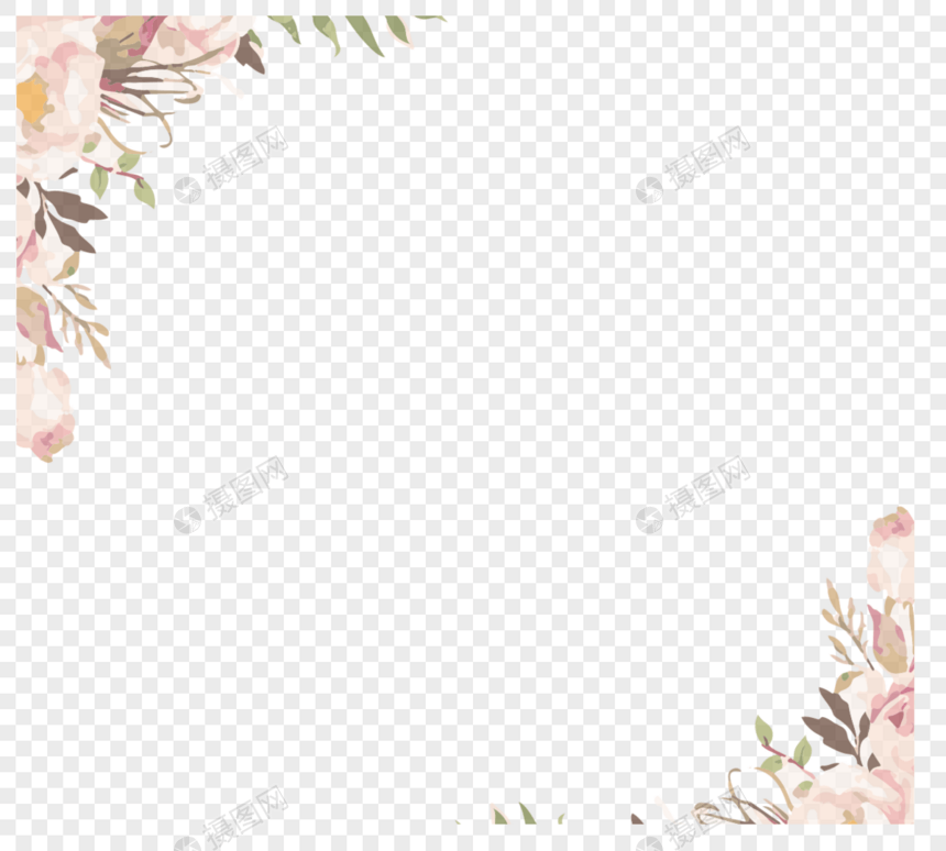 清新花朵装饰边框元素图片