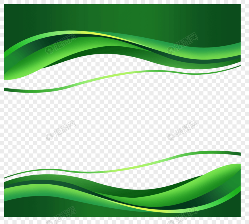动感起伏波浪形线条绿色装饰图片