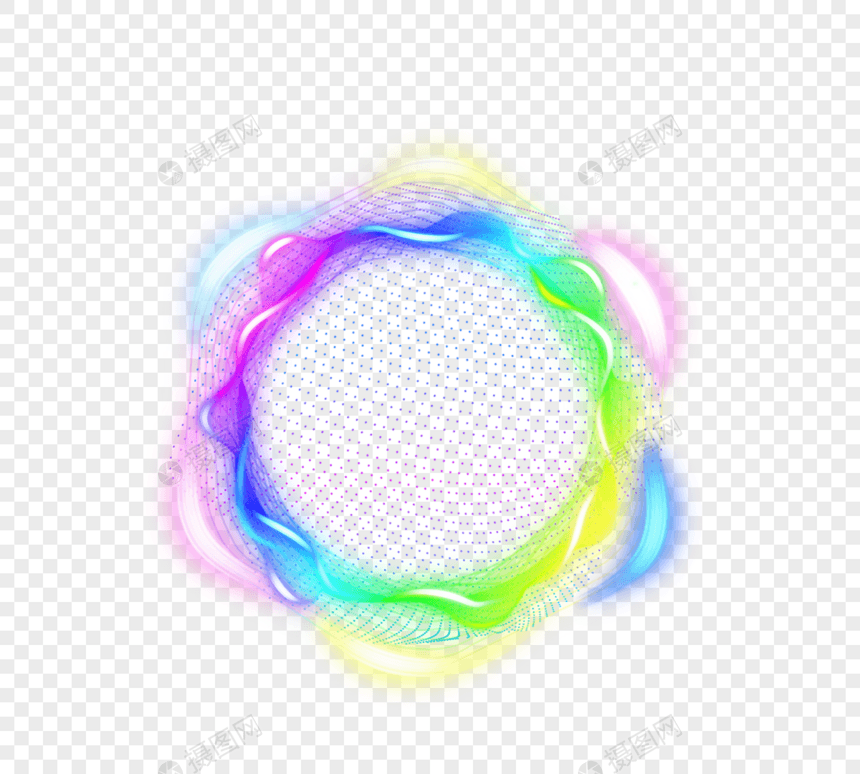 彩虹色环抽象光效果图片