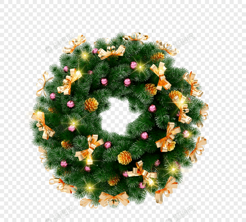 3d立体圣诞节创意立体花环图片