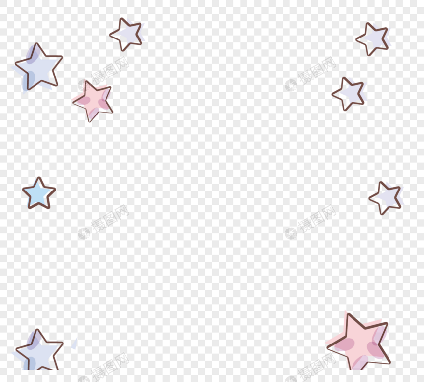 卡通粉红色星元素图片