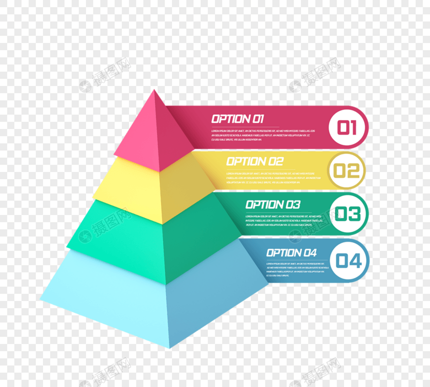 3d多维数据集金字塔业务信息图表概念图片