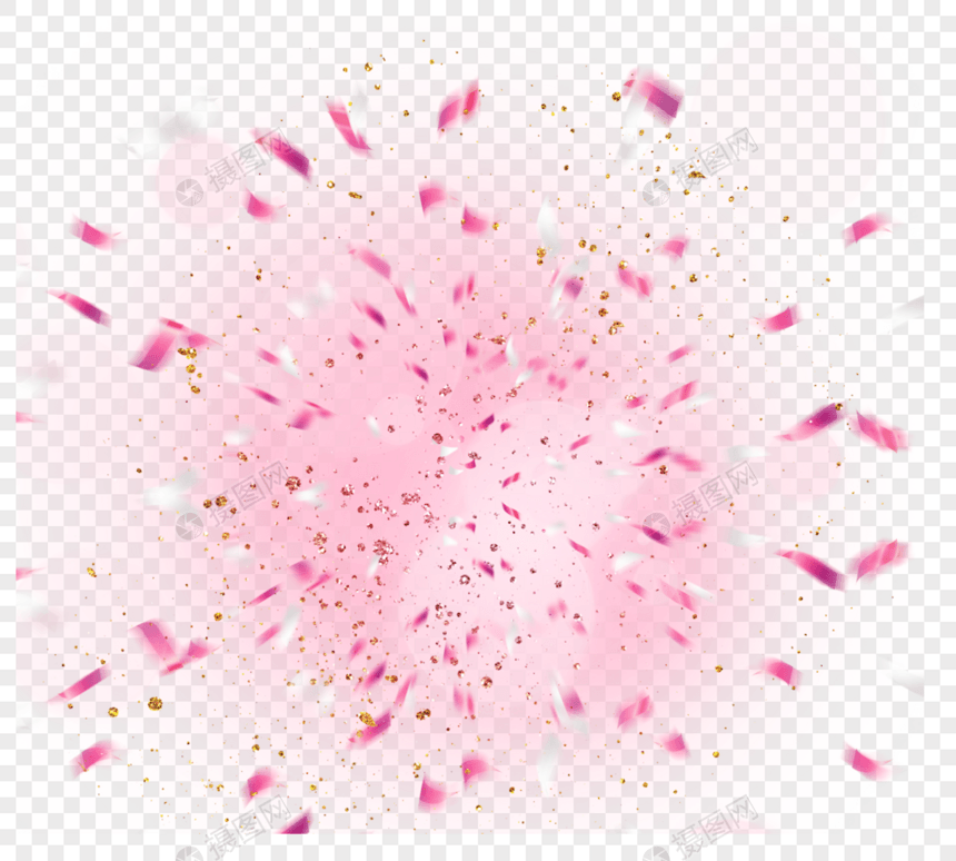 粉色光彩带庆典元素图片