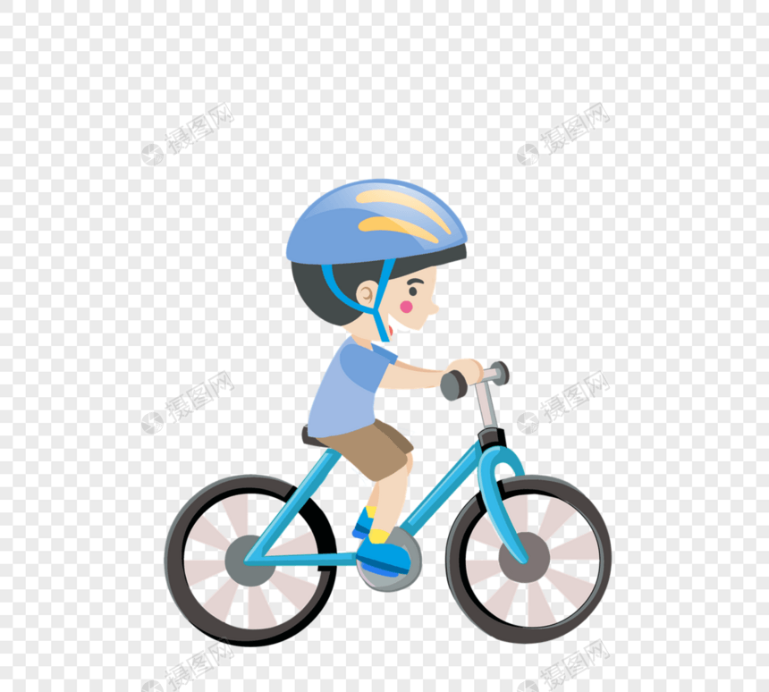 骑自行车卡通人物图片