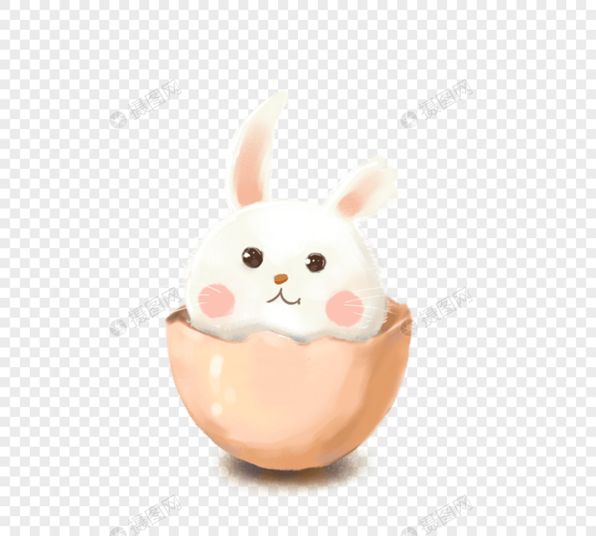 复活节手绘复活蛋可爱兔子图片