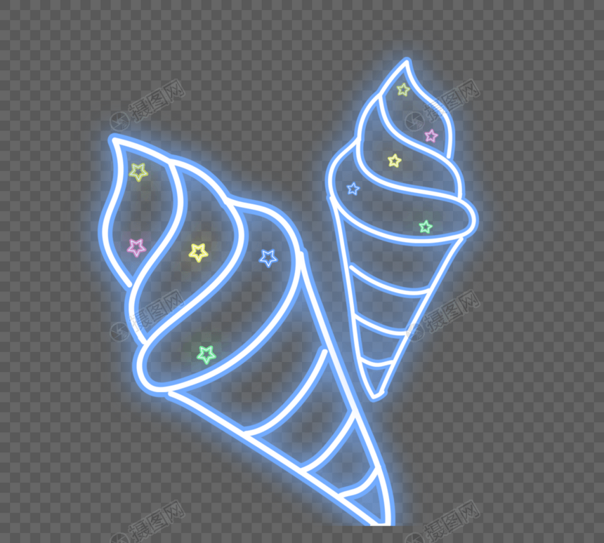 冰淇淋霓虹灯图片