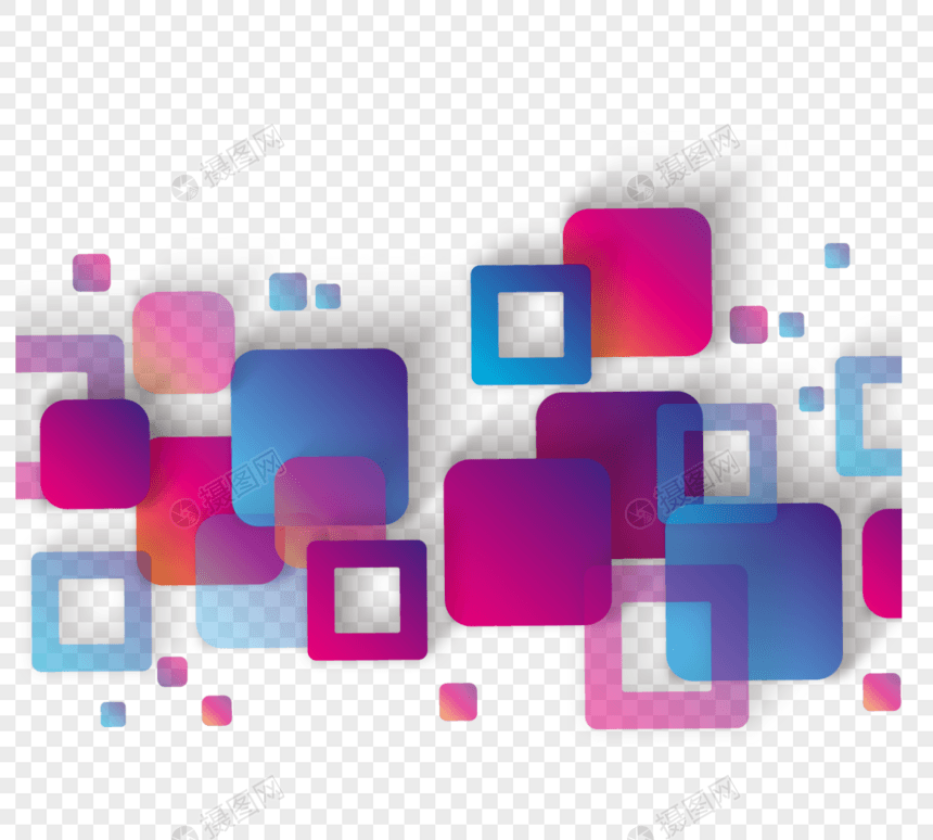 方形几何蓝色紫色实心边框图片