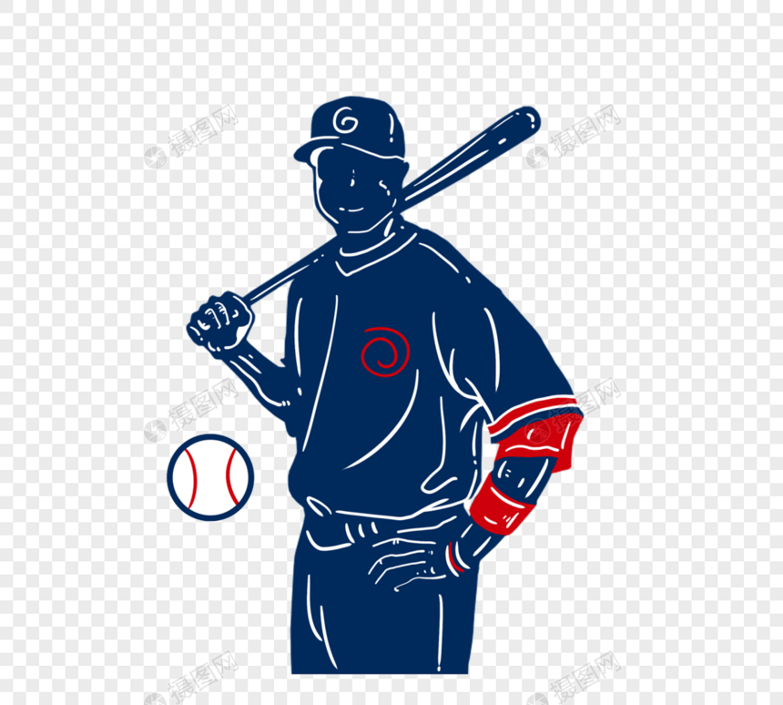 创意棒球运动员形象图片