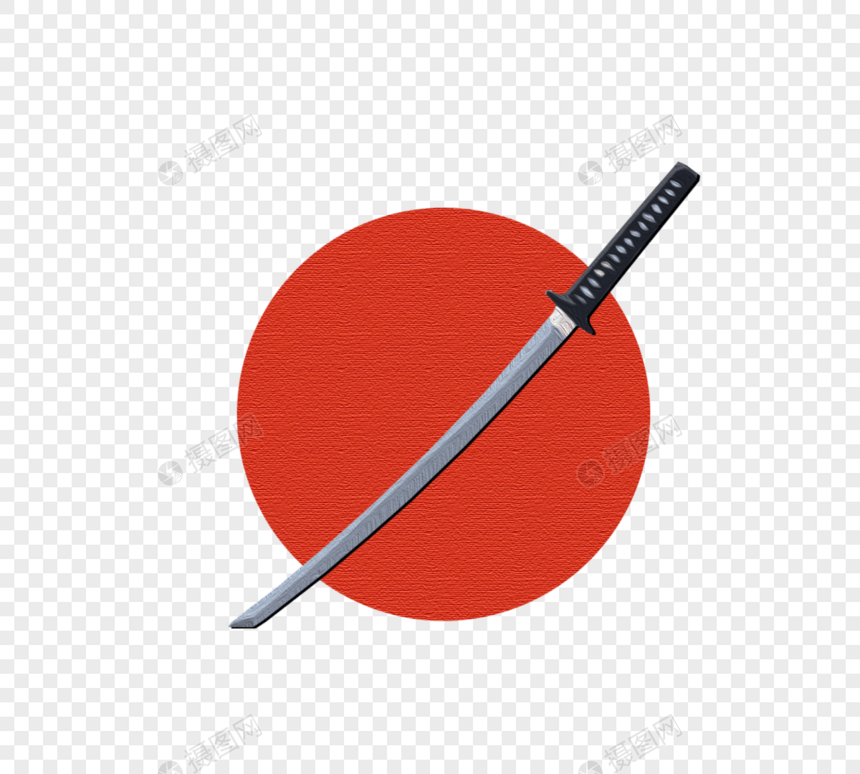 日本武士刀画布纹理元素图片