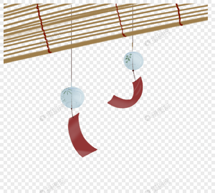 日式特色竹帘挂饰元素图片