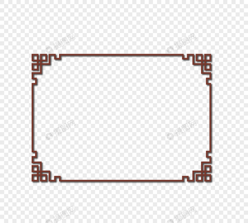 复古棕色边框素材图片