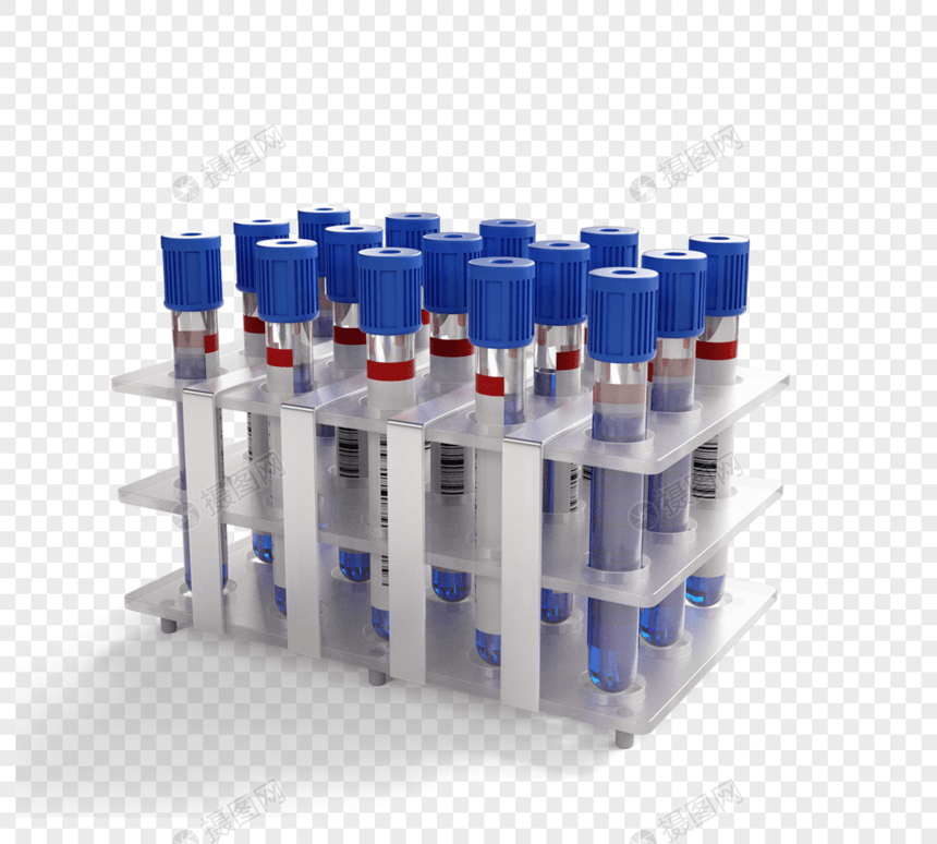蓝色医疗试剂3d元素图片