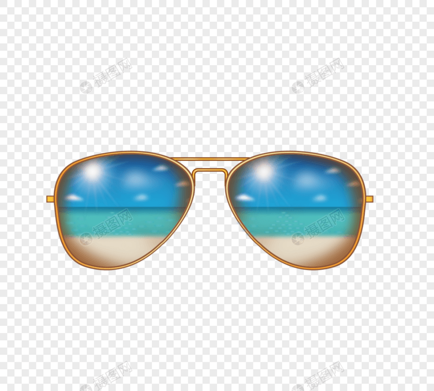 海边太阳眼镜创意墨镜图片