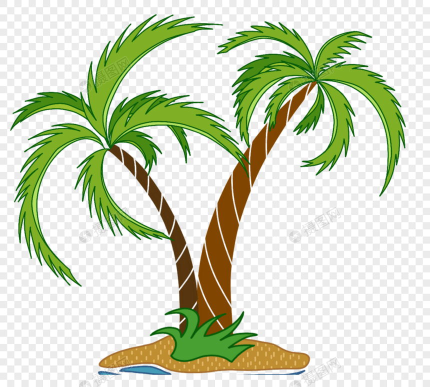 绿色平棕榈树图片