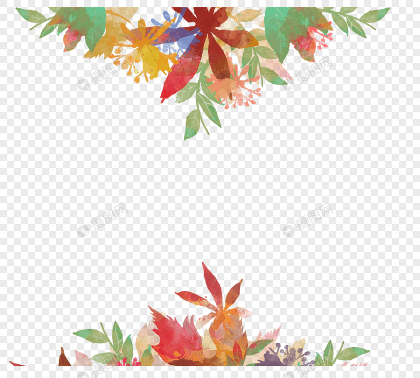手绘水彩秋季叶子图片