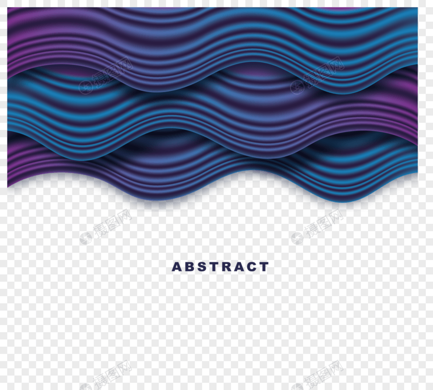 蓝紫色波浪流动质感边框图片