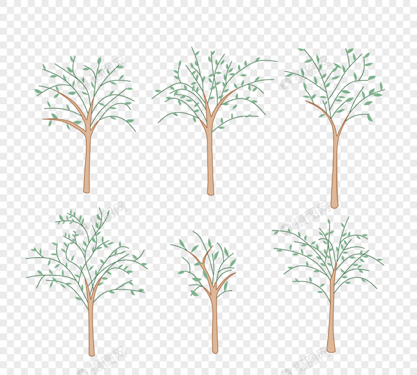 夏日绿色植物树橄榄树简约清新元素图片