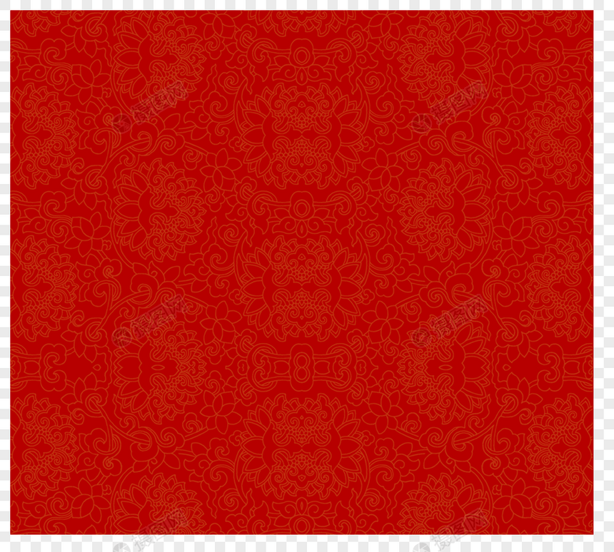 中国风红色花纹元素图片