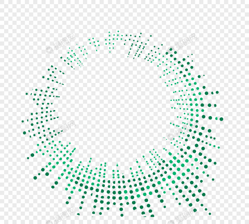 绿色圆形二维数据边框图片