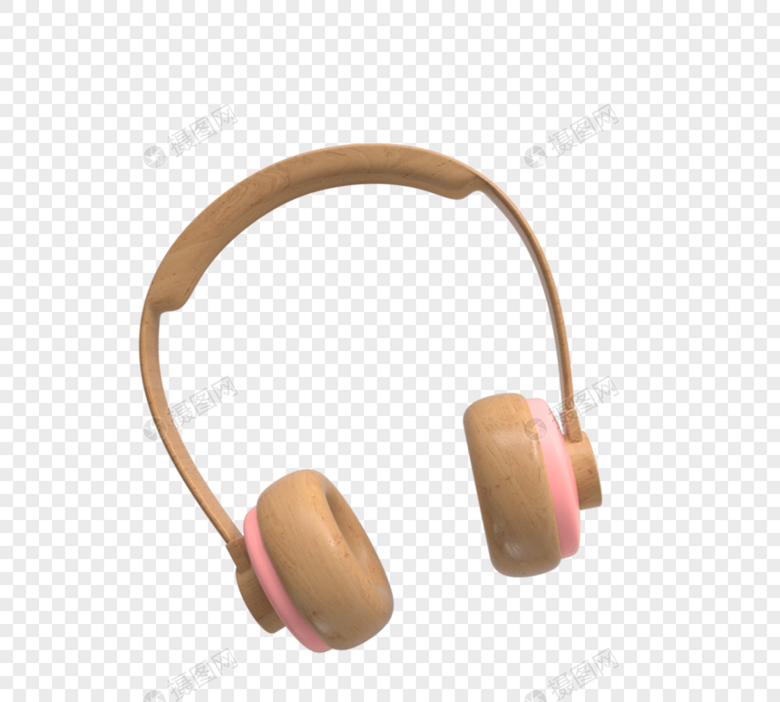 渲染耳机金色耳机图片