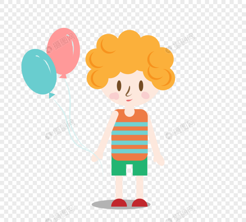 儿童节小男孩气球图片